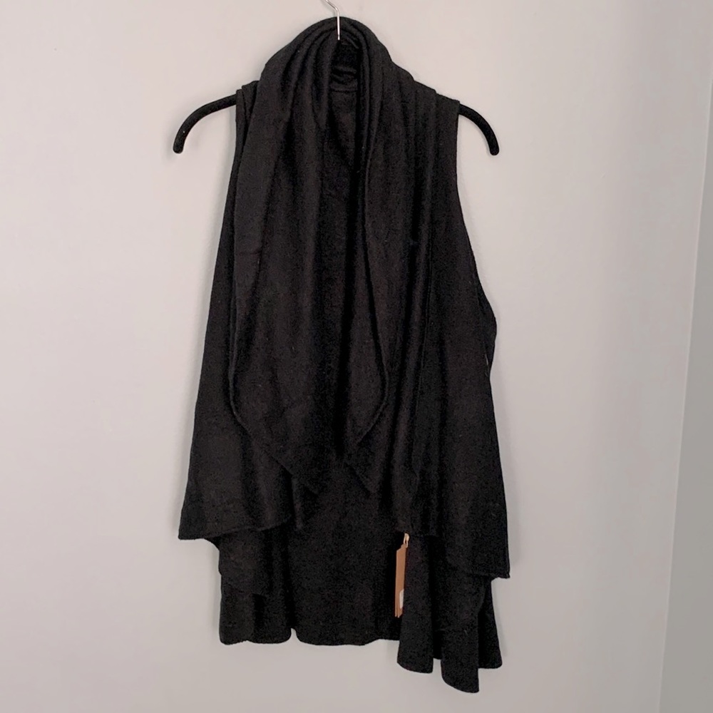 NWT Black Shawl Vest